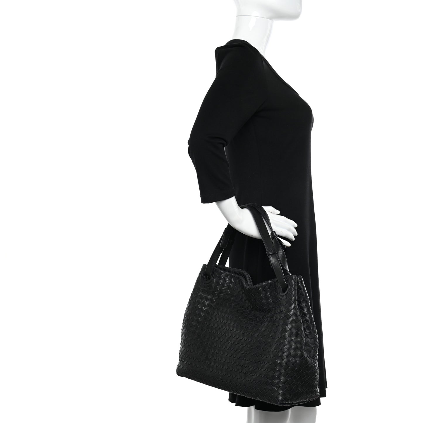 Nappa Intrecciato Medium Garda Bag Black