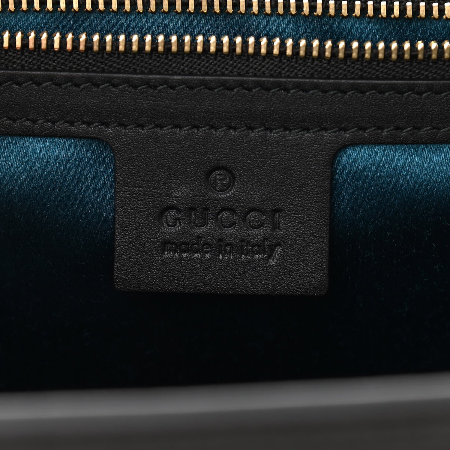 Gucci Suede Patent Web Dragon Embroidered Medium Ophidia Chain Shoulder Bag Blue Black 6 of 10