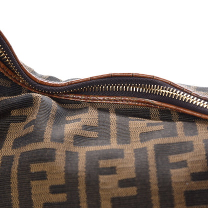 Fendi Zucca Calfskin Crocodile Embossed Chef Hobo Tobacco 15 of 15