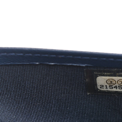 Chanel Lambskin Quilted Boy Yen Wallet Navy 8 of 9