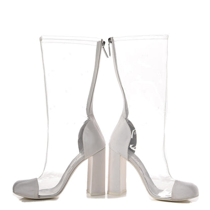 Chanel PVC Grosgrain High Boots 39 Transparent White 5 of 11