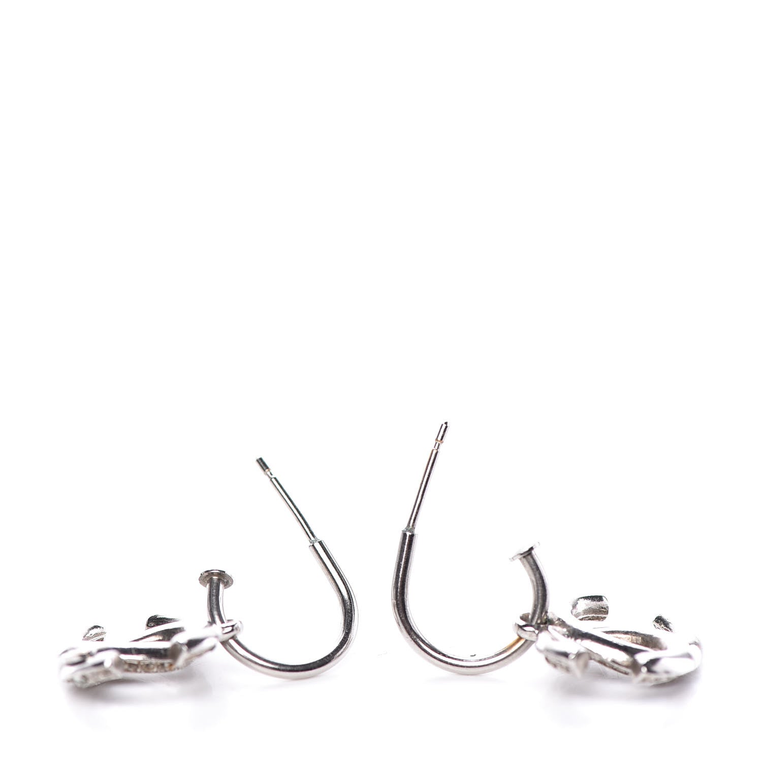 Chanel Crystal CC Drop Earrings Light Grey 3 of 5