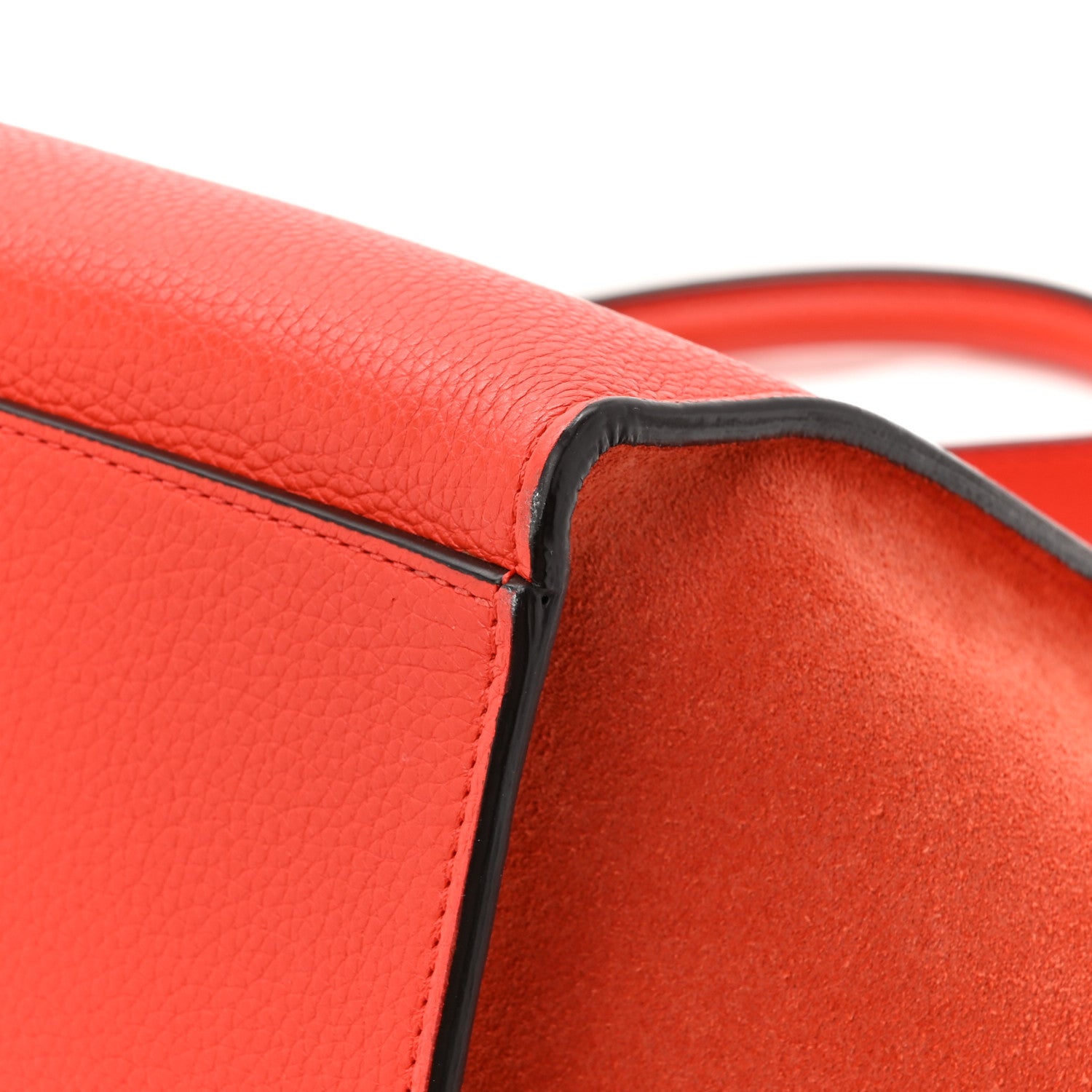 Celine Drummed Calfskin Suede Medium Trapeze Vermillion 17 of 17