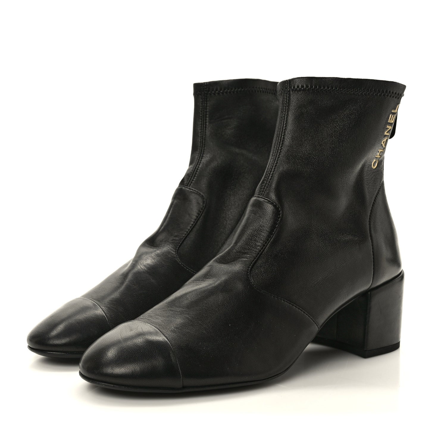 Lambskin Logo Ankle Boots 39.5 Black