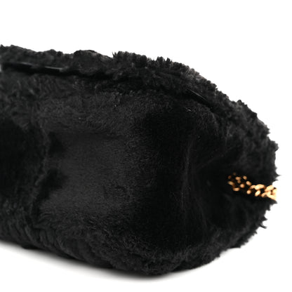 Versace Faux Fur Quilted Virtus Shoulder Bag Black 8 of 8
