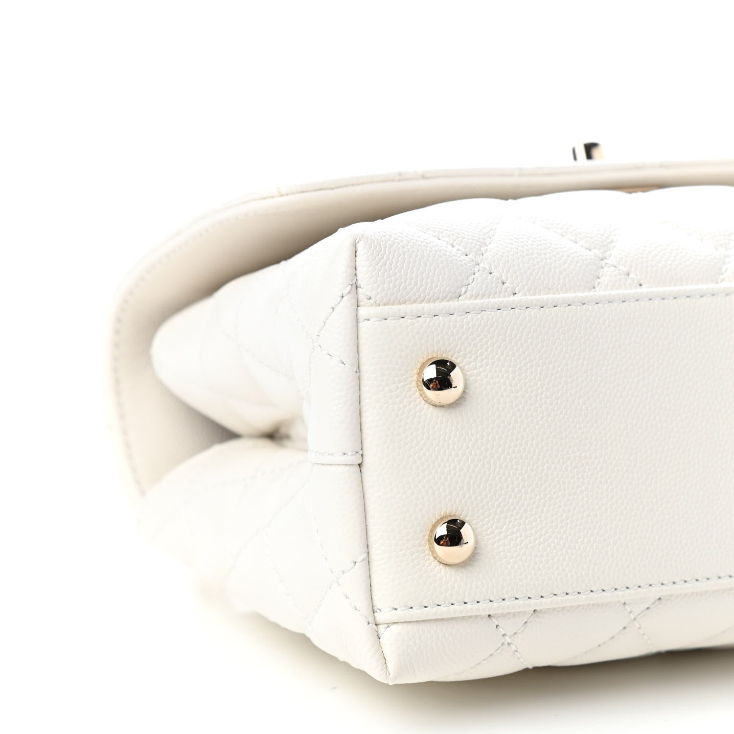 Chanel Caviar Quilted Mini Coco Handle Flap White 8 of 11