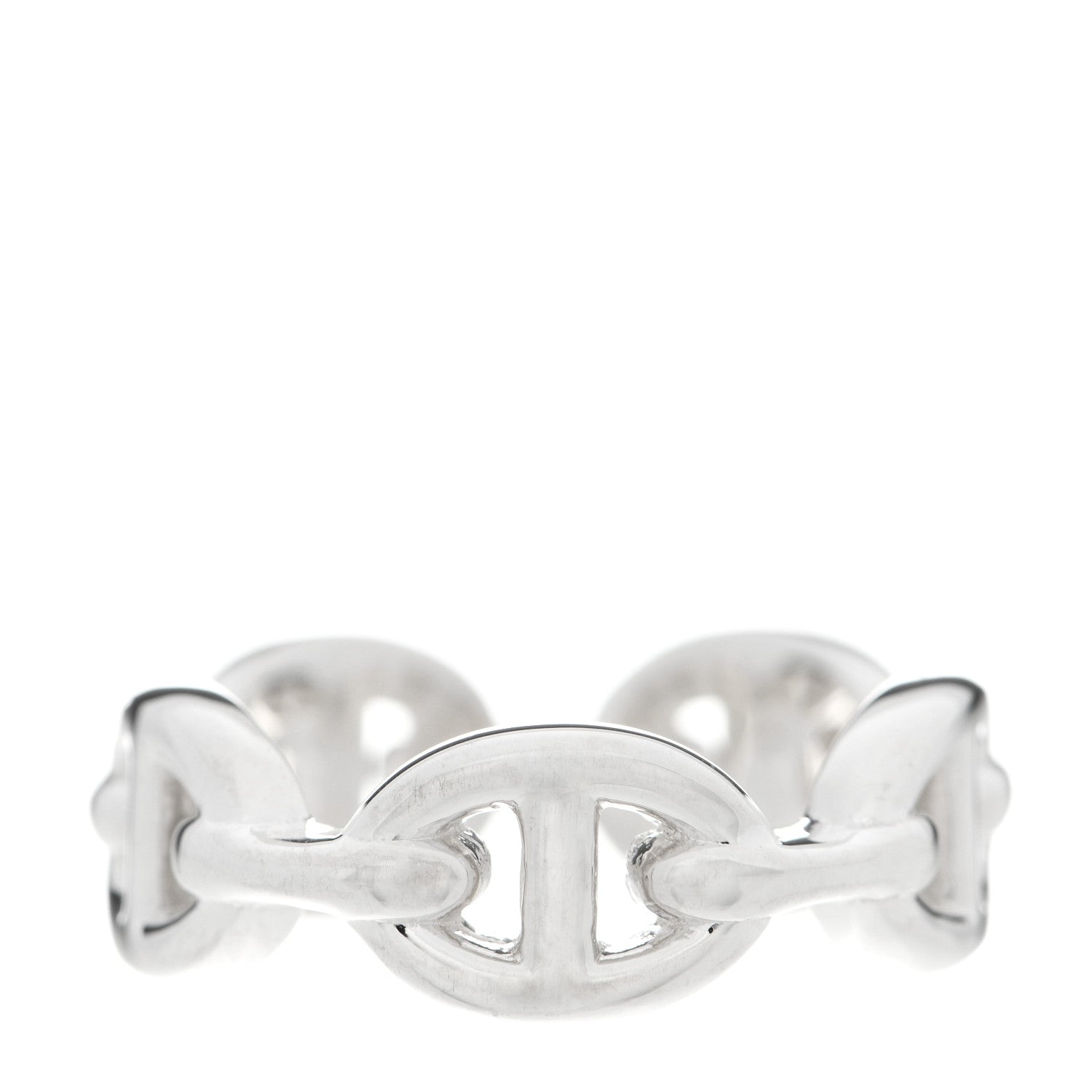 Hermes Sterling Silver PM Chaine d'Ancre Enchainee Band Ring 50 5.25 1 of 7
