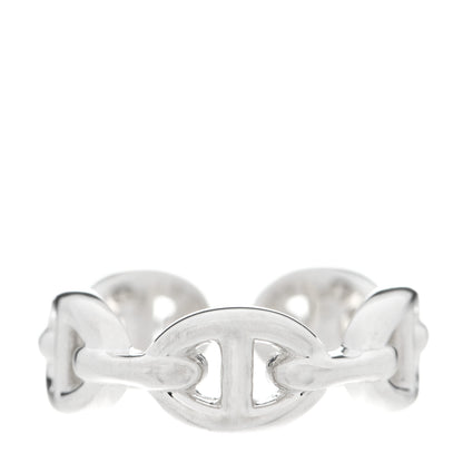 Hermes Sterling Silver PM Chaine d'Ancre Enchainee Band Ring 50 5.25 1 of 7