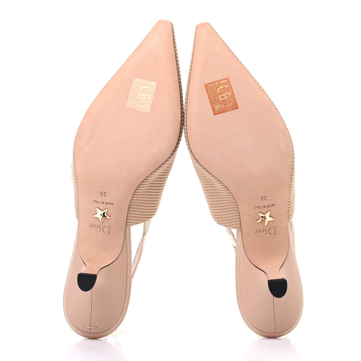 Technical Canvas Ribbon J Adior Slingback 65mm Pumps 38 Powder Nude