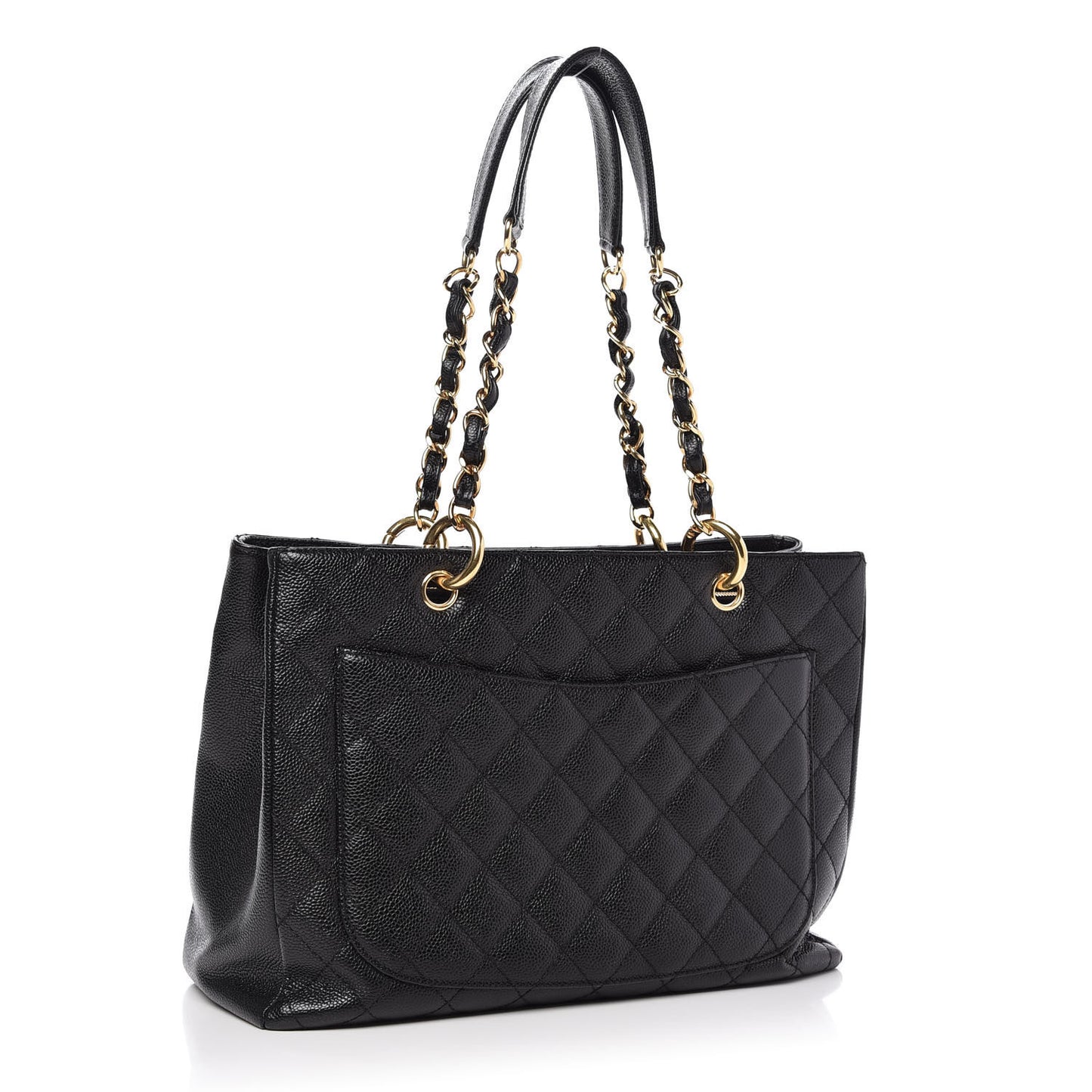 Caviar Quilted Grand Shopping Tote GST Black
