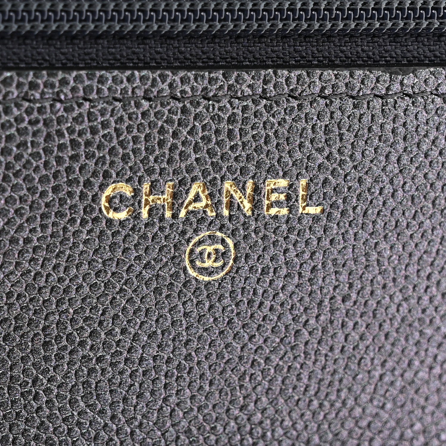 Chanel Iridescent Caviar Quilted Wallet on Chain WOC Dark Blue 6 of 11