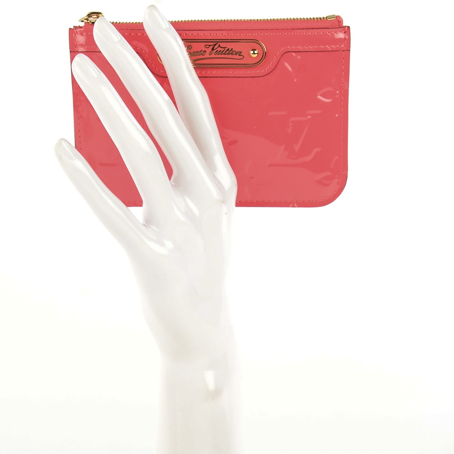 Louis Vuitton Vernis Key Pouch Rose Litchi 2 of 8