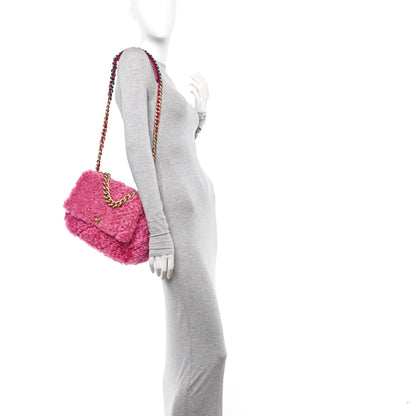 Chanel Shearling Sheepskin Medium Chanel 19 Flap Pink 2 of 10