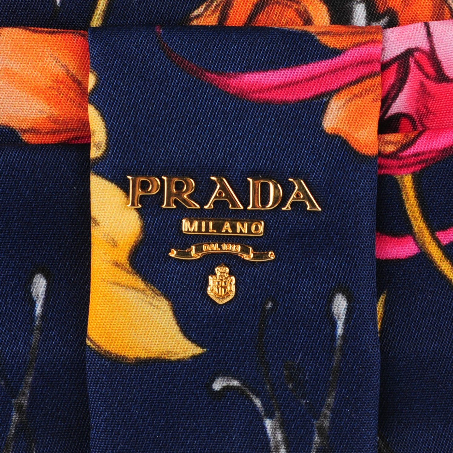 Prada Tessuto Nylon Floral Print Bow Clutch 5 of 9