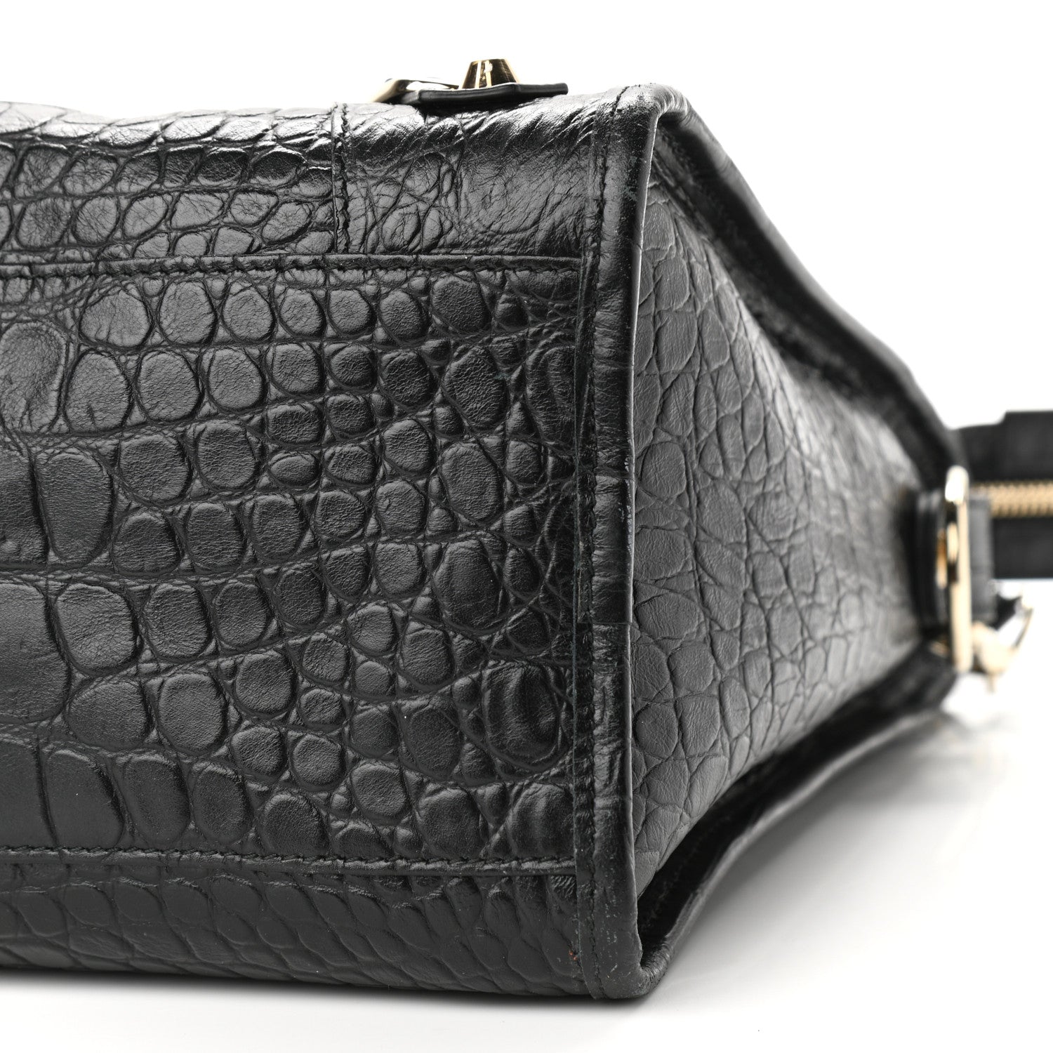 Balenciaga Calfskin Crocodile Embossed Classic Hardware City Black 18 of 24