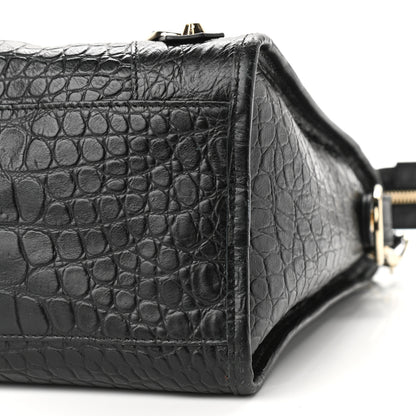 Balenciaga Calfskin Crocodile Embossed Classic Hardware City Black 18 of 24