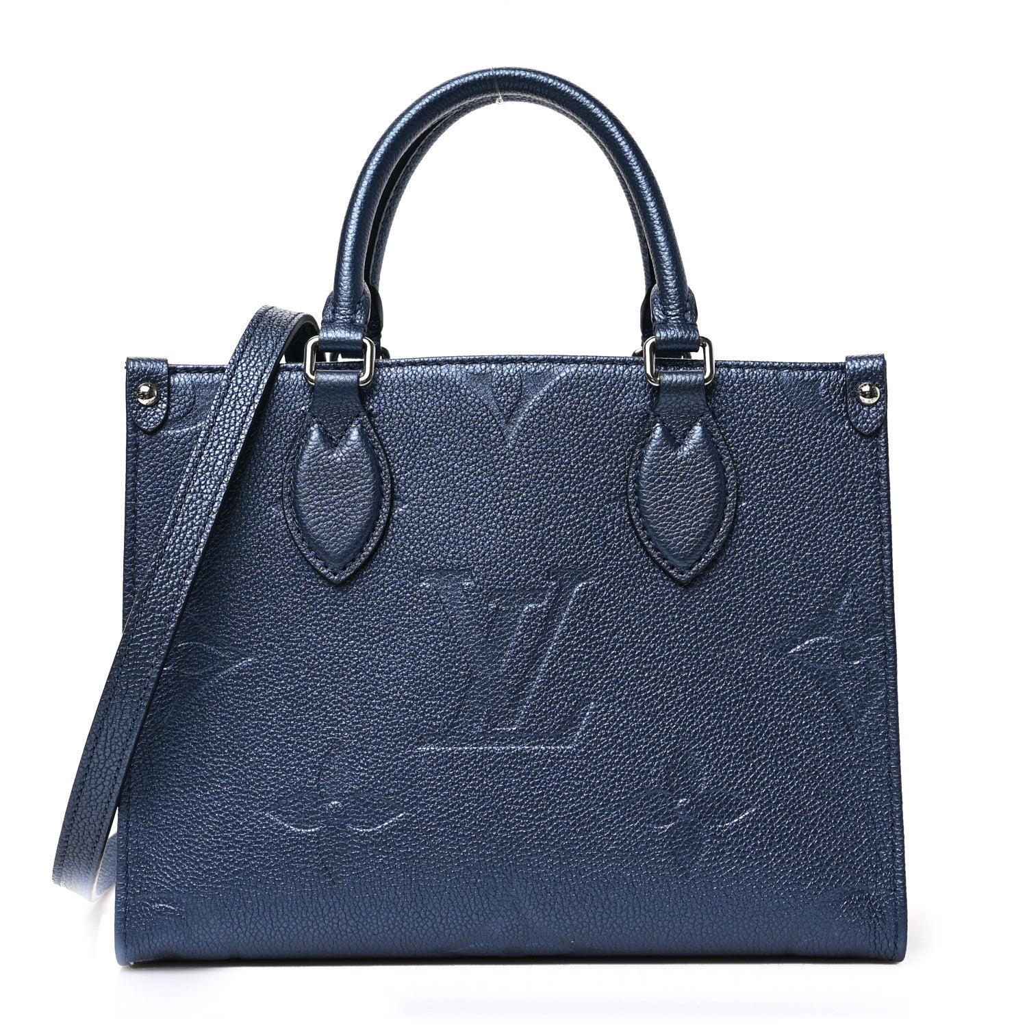 Louis Vuitton Metallic Empreinte Monogram Giant Onthego PM Navy Nacre 1 of 8