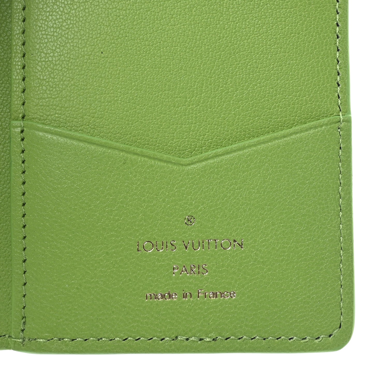 Monogram Ostrich Pocket Organizer Leaf