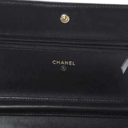 Chanel Patent Calfskin Quilted Boy Wallet On Chain WOC Black 6 of 11