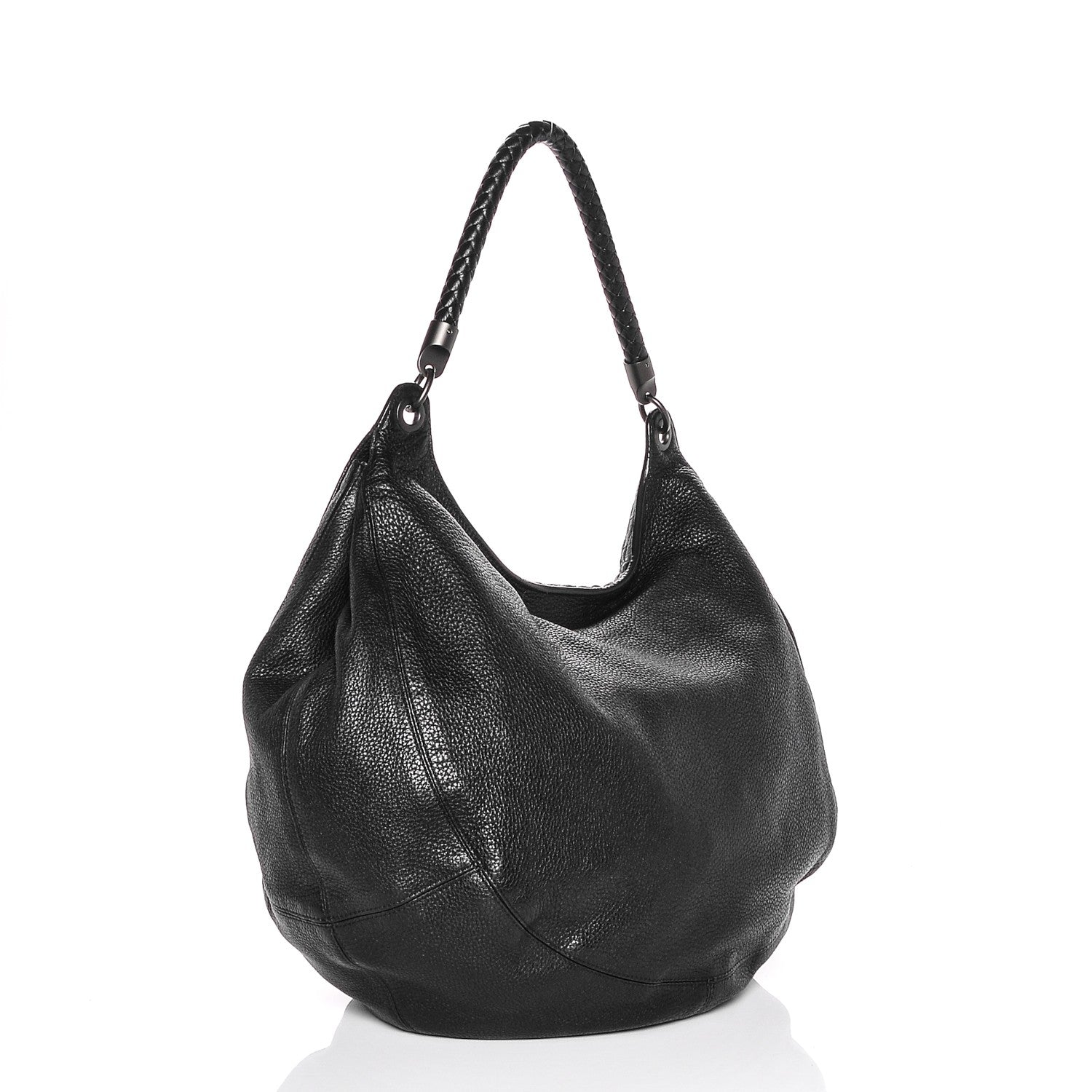 Bottega Veneta Cervo Intrecciato Flap Hobo Nero Black 3 of 7