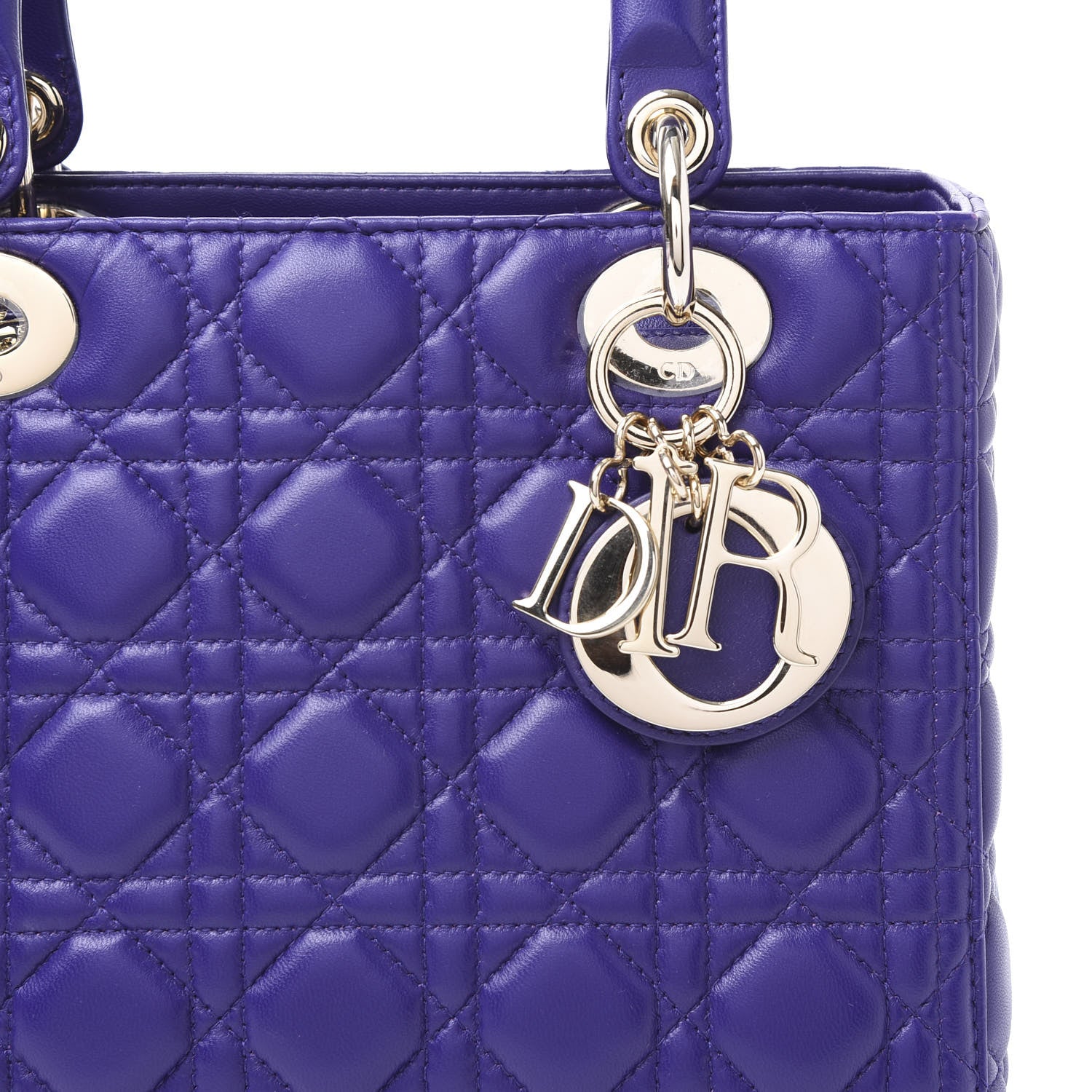Christian Dior Lambskin Cannage Medium Lady Dior Purple 8 of 8