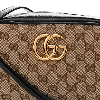 Gucci Monogram Matelasse Diagonal Small GG Marmont Chain Shoulder Bag Beige Black 8 of 10