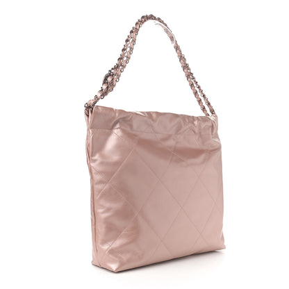 Chanel Metallic Calfskin Quilted Small Chanel 22 Pink 4 of 12