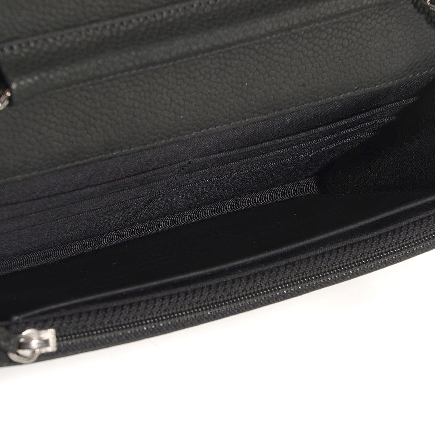 Iridescent Caviar Wallet on Chain WOC Black