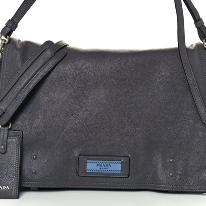 Prada Glace Calf Etiquette Flap Marmo Astrale 8 of 11