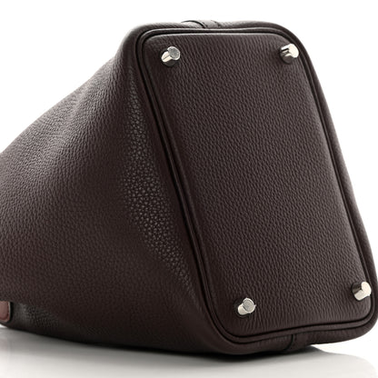 Hermes Taurillon Clemence Matte Alligator Picotin Lock Touch 18 PM Rouge Sellier Bourgogne 9 of 11