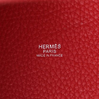 Hermes Taurillon Clemence Picotin Lock 18 PM Rouge Casaque 6 of 14
