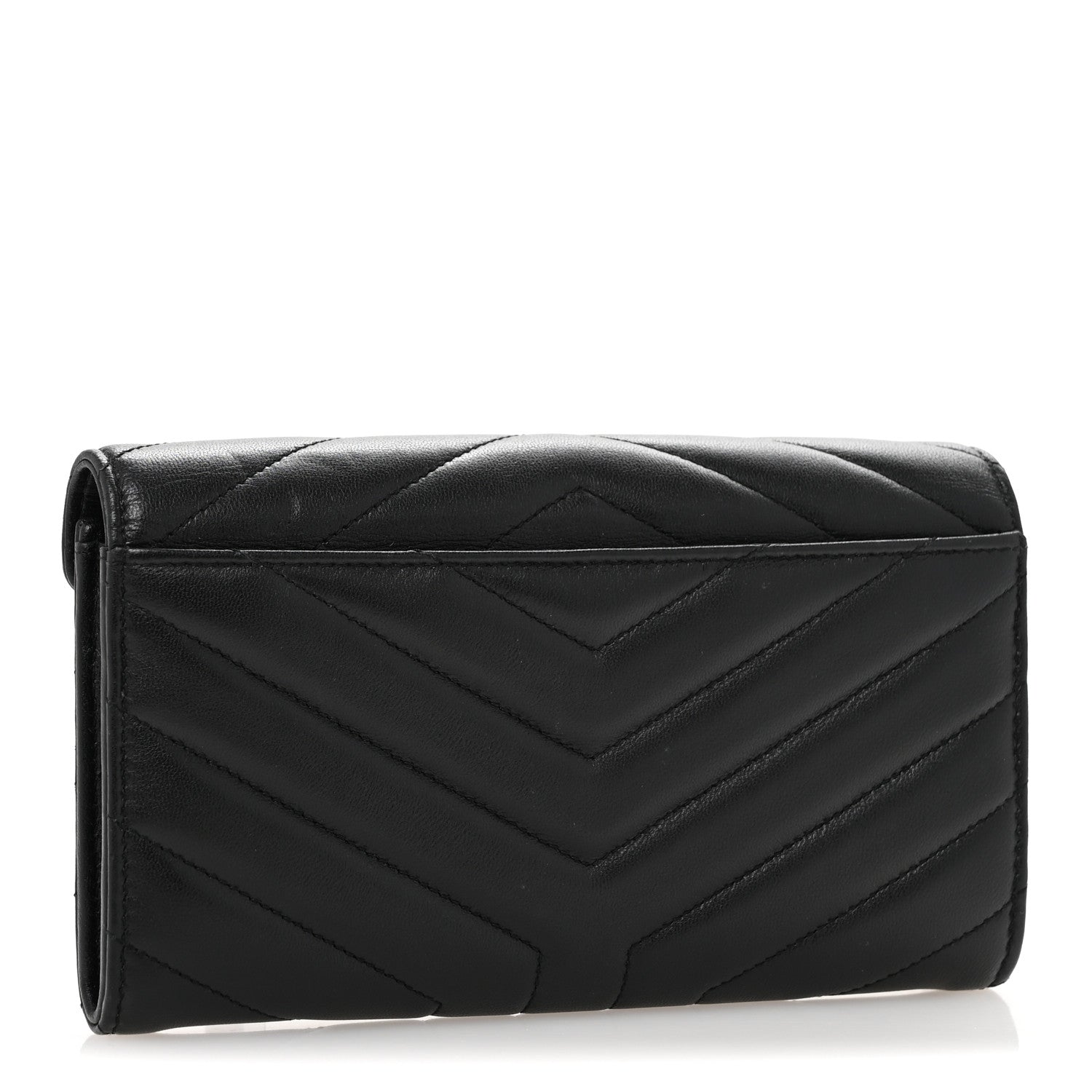 Saint Laurent Lambskin Y Quilted Monogram Large Loulou Flap Wallet Black 3 of 11