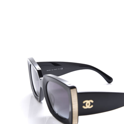 Chanel Acetate Rectangle Sunglasses 5435 Black 5 of 8