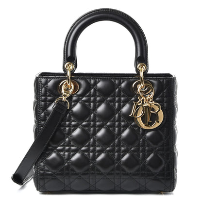 Christian Dior Lambskin Cannage Medium Lady Dior Black 1 of 7