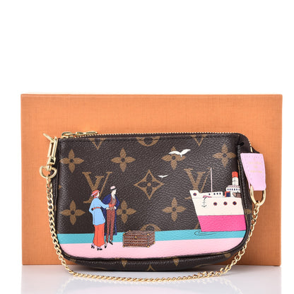 Louis Vuitton Monogram 2016 Christmas Animation Mini Pochette Accessories Rose Ballerine 8 of 8