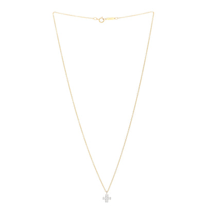 Tiffany 18K Yellow Gold Platinum Diamond Cruciform Cross Pendant Necklace 3 of 4
