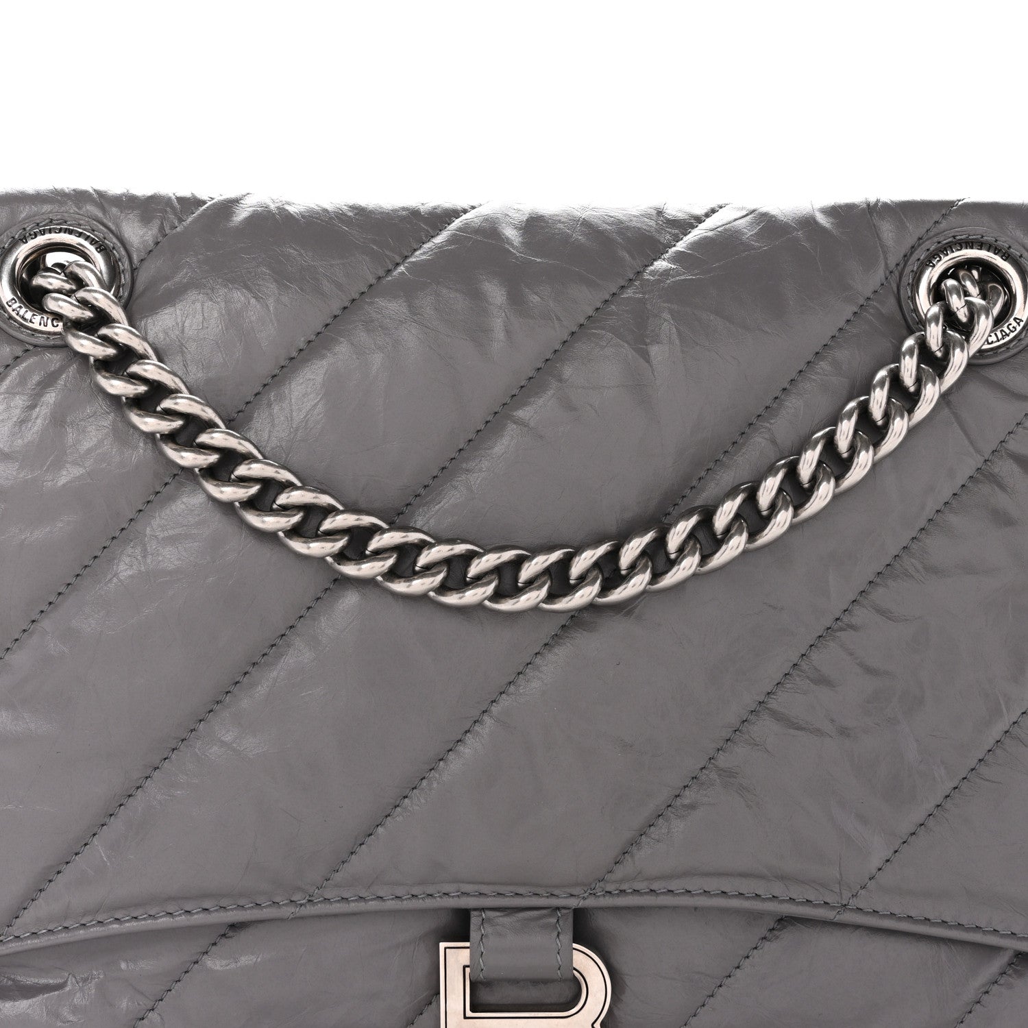Balenciaga Crushed Calfskin Quilted Medium Crush Chain Bag Dark Grey 7 of 13