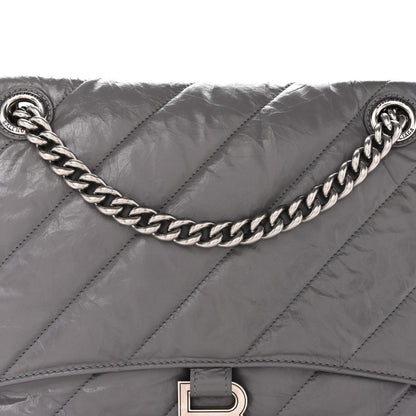 Balenciaga Crushed Calfskin Quilted Medium Crush Chain Bag Dark Grey 7 of 13