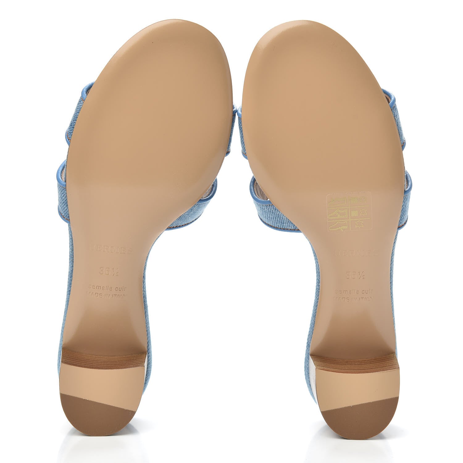 Hermes Denim Oasis Sandals 36.5 Bleu Clair 5 of 9