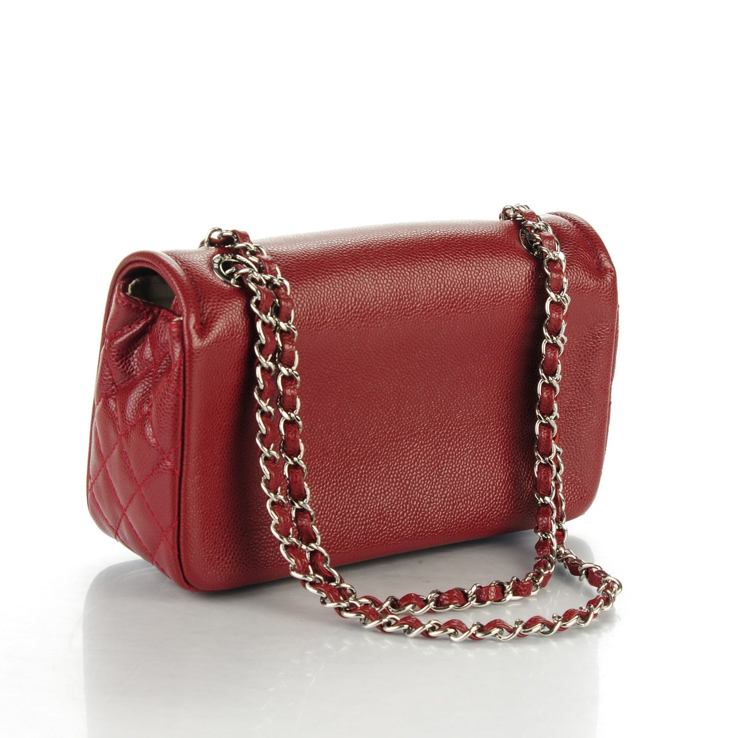 Caviar Medium Timeless CC Flap Dark Red