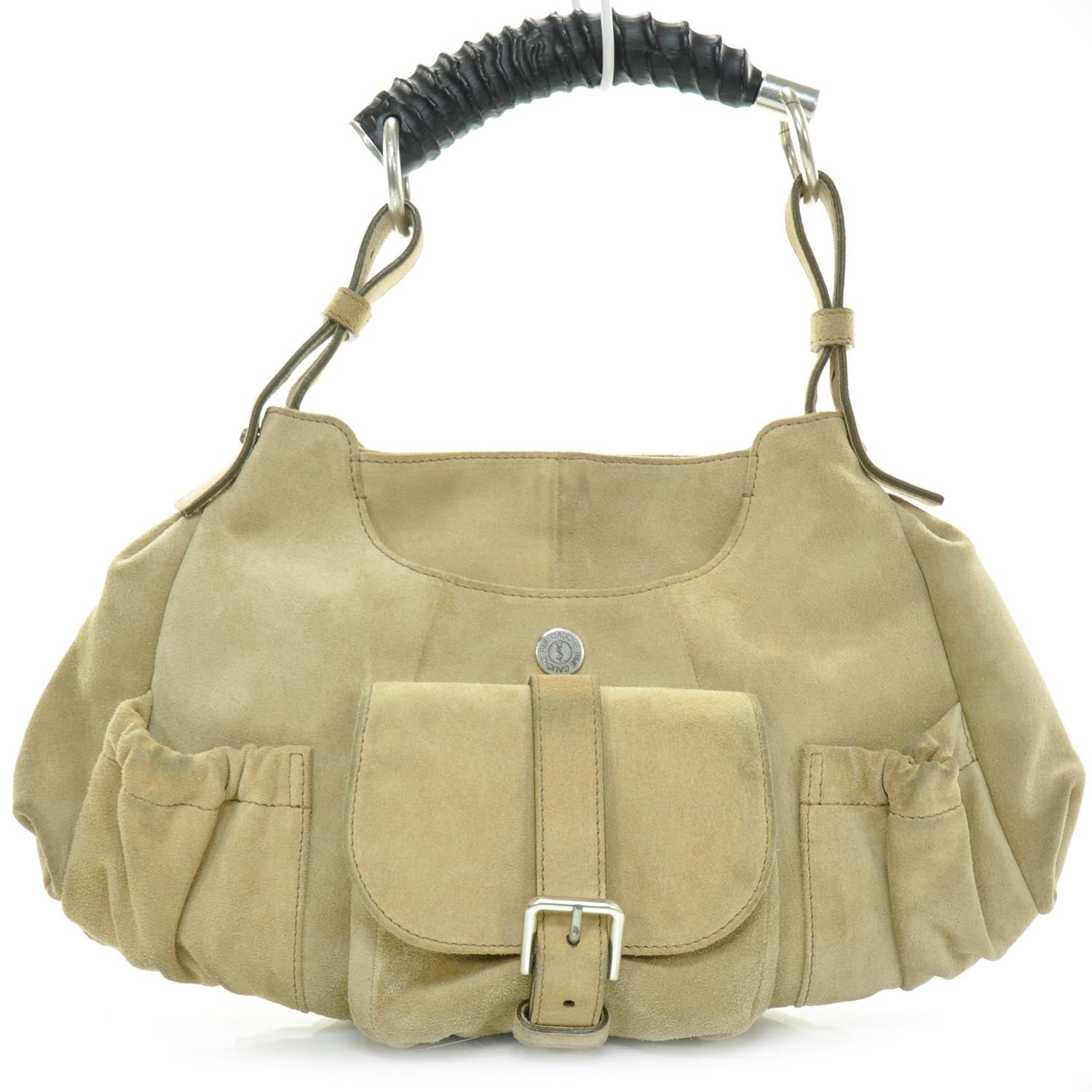 Saint Laurent Suede Mala Mala Horn Bag 1 of 8