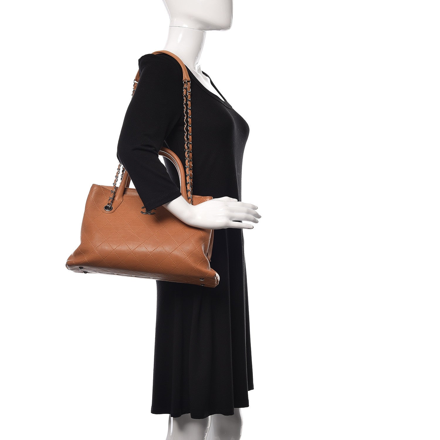 Chanel Grained Vegetal Calfskin Small Urban Shopping Tote Camel 2 of 25
