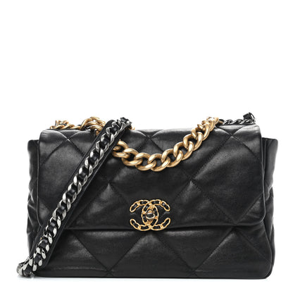 Chanel Lambskin Quilted Large Chanel 19 Flap Black 1 of 8