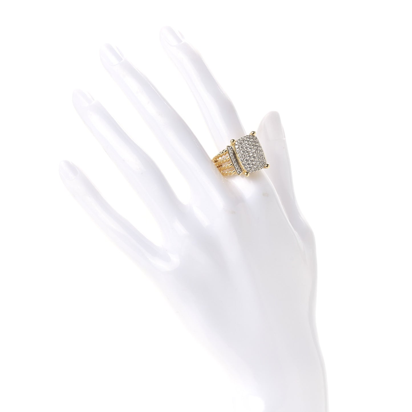 18K Yellow Gold Diamond 16mm Wheaton Ring 54 7