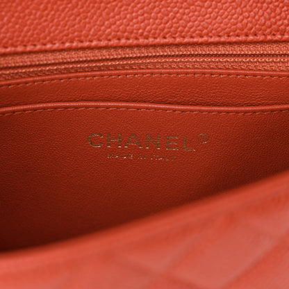 Chanel Pearly Caviar Quilted Mini Rectangular Flap Orange 6 of 11