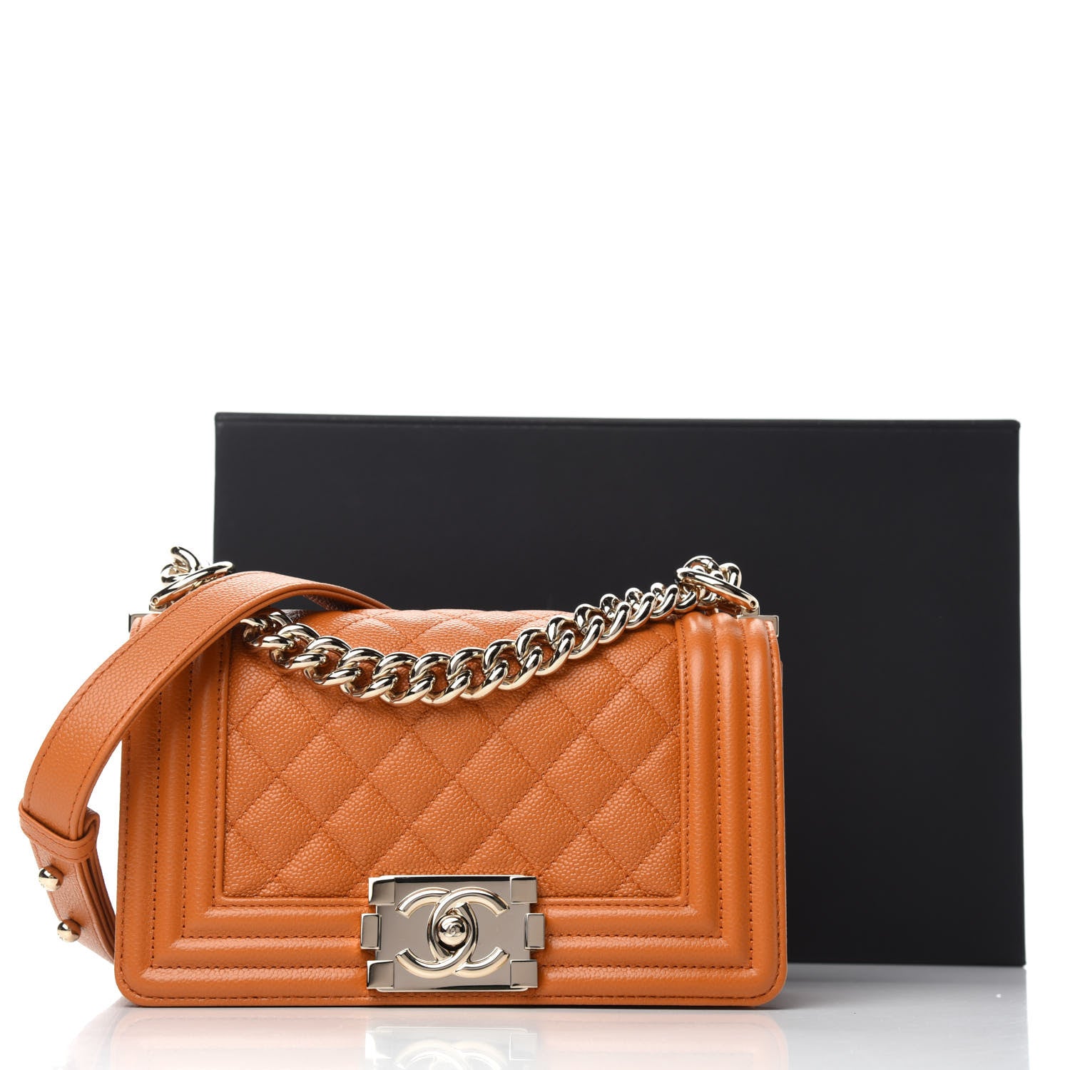 Chanel Caviar Quilted Small Boy Flap Light Brown 11 of 11