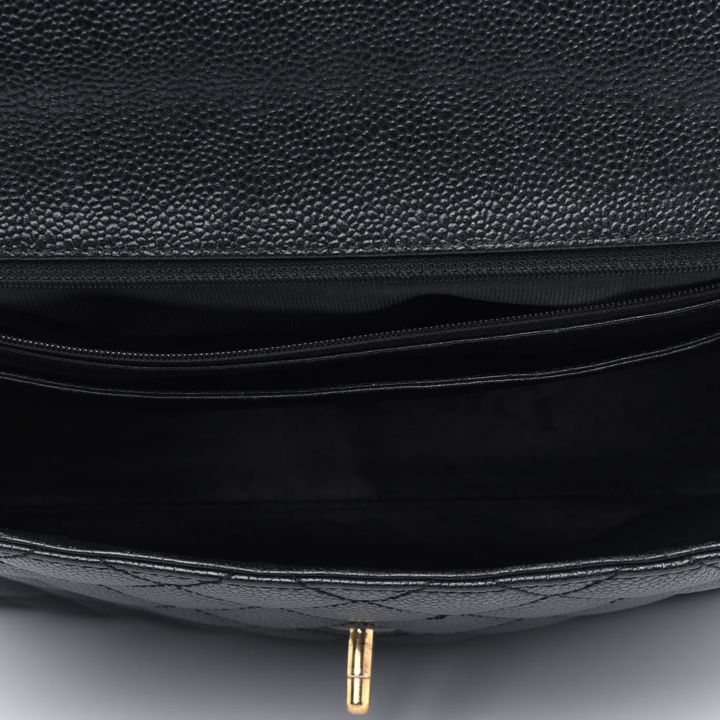 Caviar Quilted Jumbo Kelly Flap Black