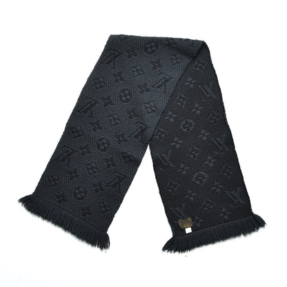 Louis Vuitton Wool Silk Logomania Scarf Charcoal Grey 3 of 4