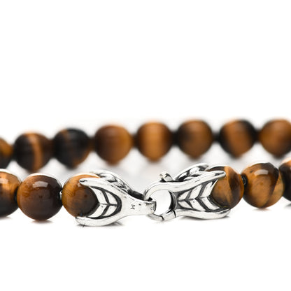 David Yurman Sterling Silver Tiger's Eye 8mm Spiritual Beads Bracelet 5 of 5