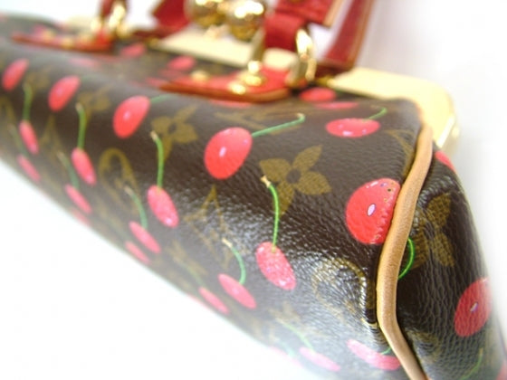 Monogram Cerises Lizard Sac Fermoir GM